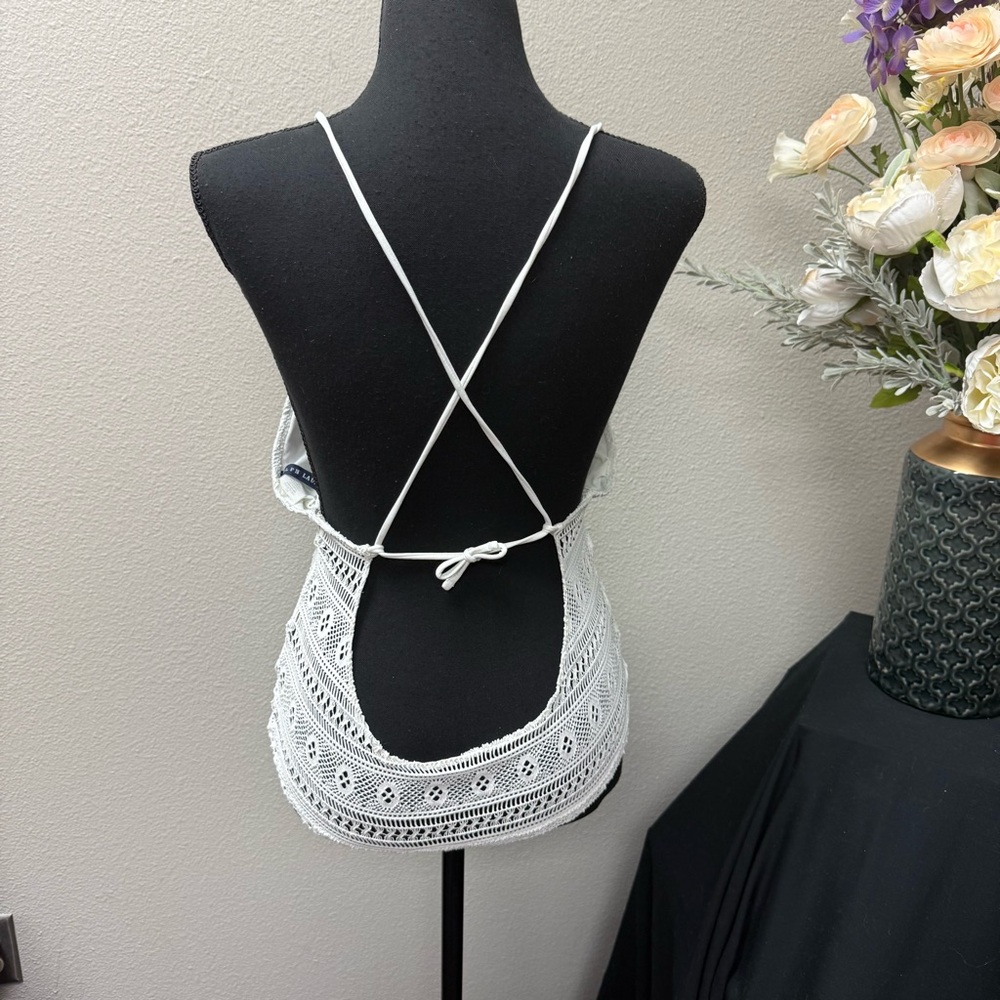 Ralph Lauren White Crochet Lace Cami L | Boho Resort Summer Bralette Top - Picture 3 of 7